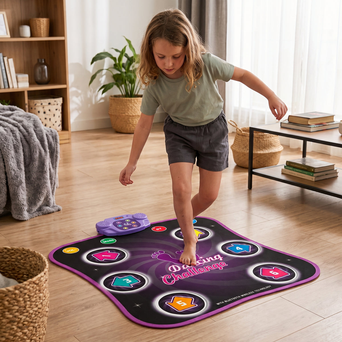 Kids’ Light-Up Bluetooth Dance Mat with 5 Game Modes