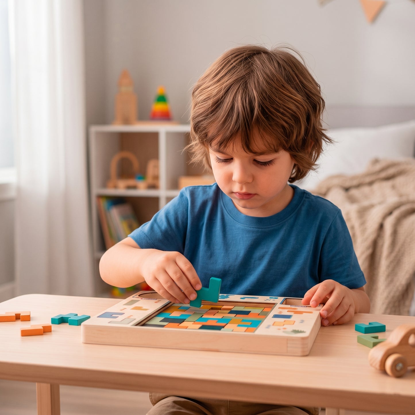 3D Wooden Building Block Puzzle