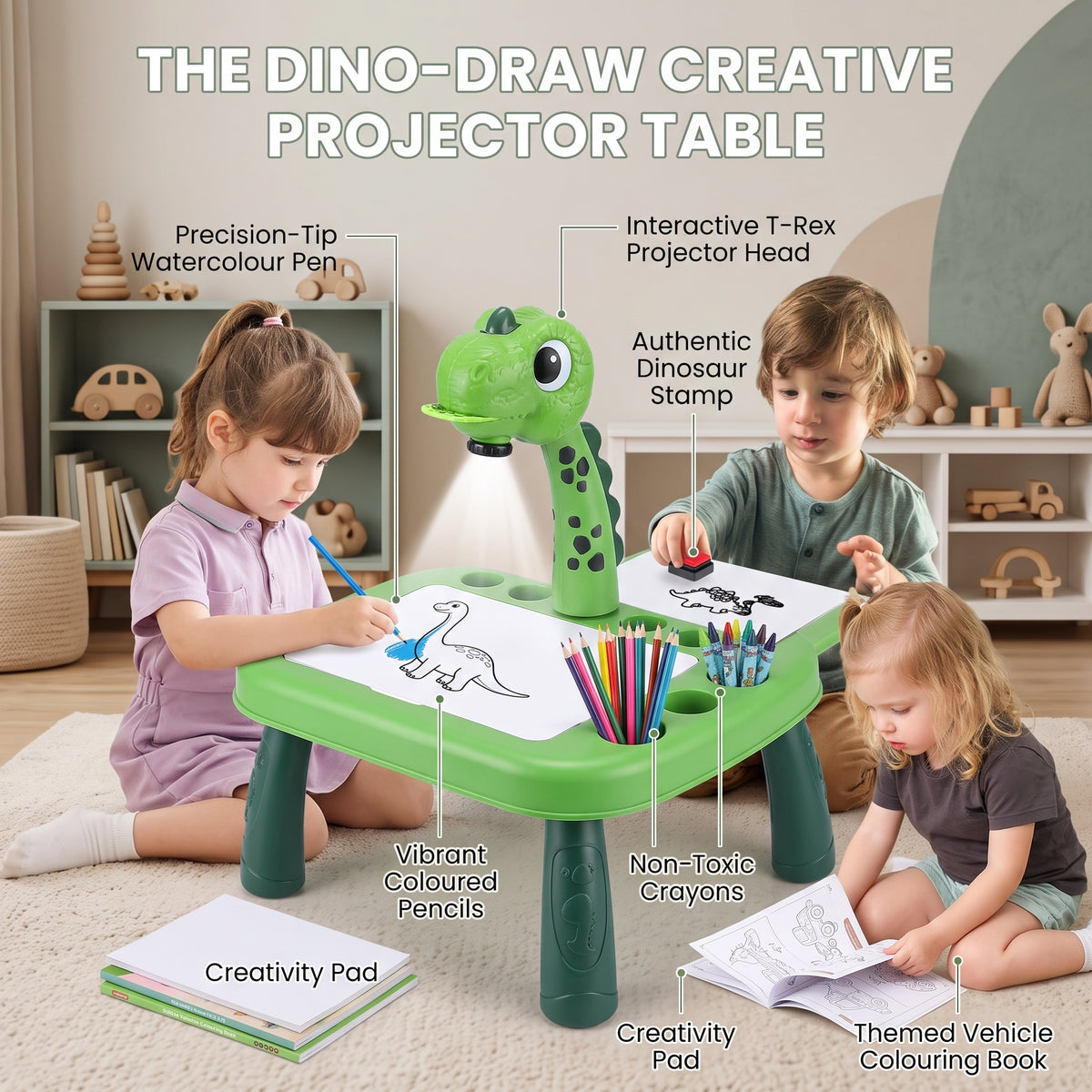 Kids Dinosaur Drawing Projector Table