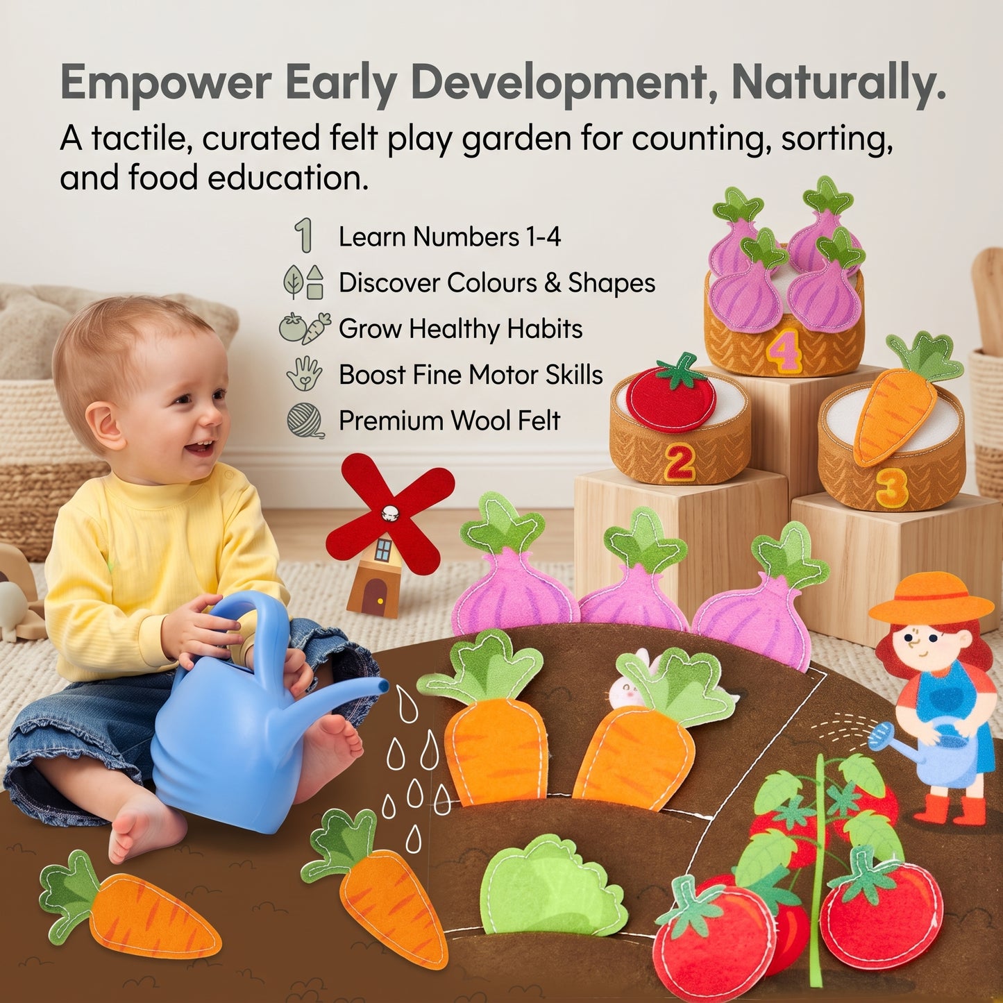 Montessori Farm Busy Book with Finger Puppets