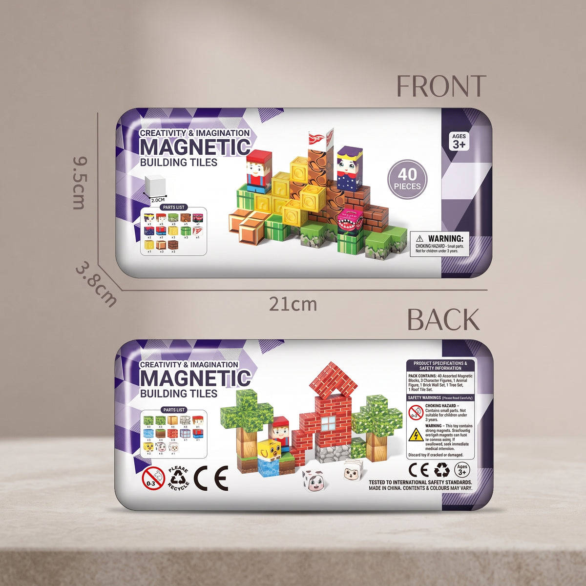 40 Piece Mini Magnetic Building Blocks