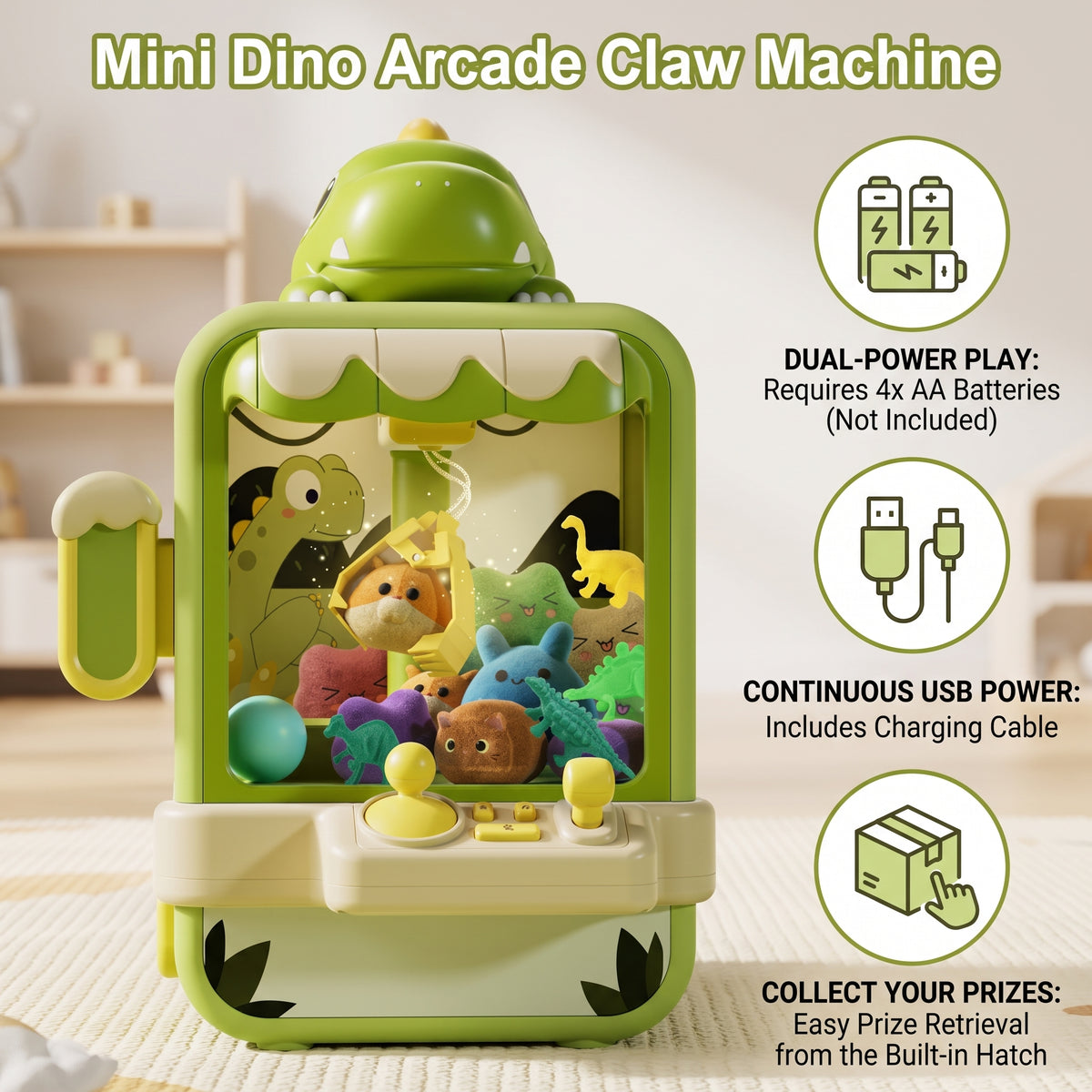 Kids Dinosaur Claw Machine Toy