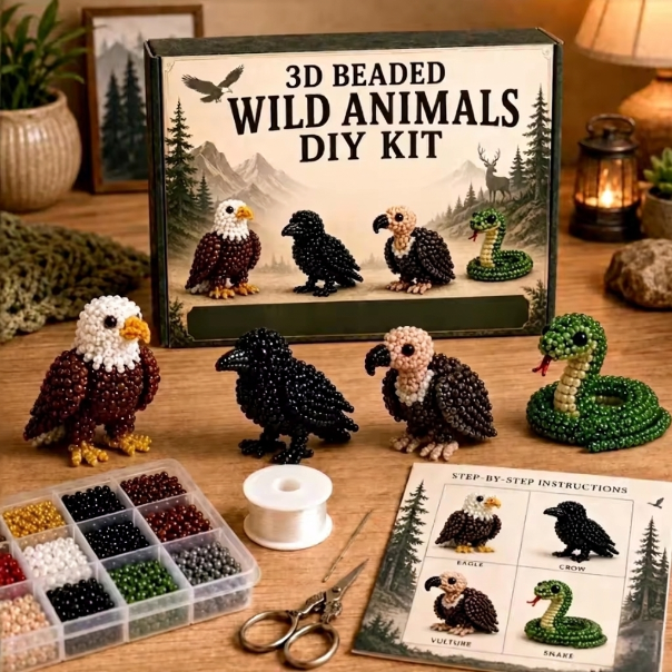 3D Beaded Animal DIY Craft Kit for Kids