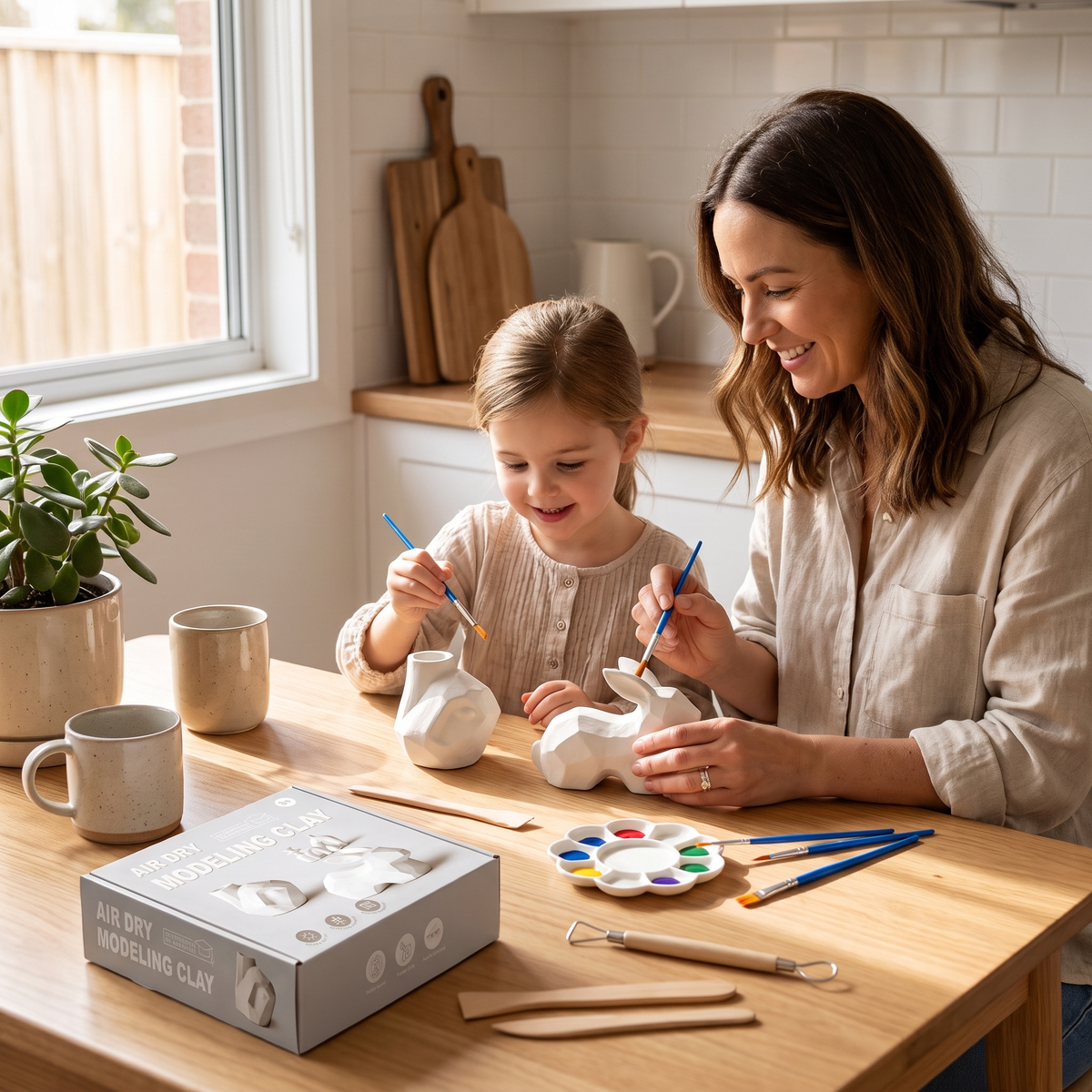 Kids Air Dry Clay Kit – 6 Colours with Sculpting Tools