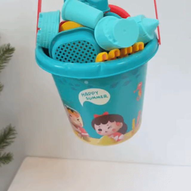 18 Piece Kids Beach Toy Set with Bucket & Sand Tools