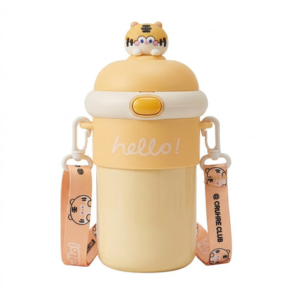 500ml Kids Insulated Glass Bottle with Carry Strap