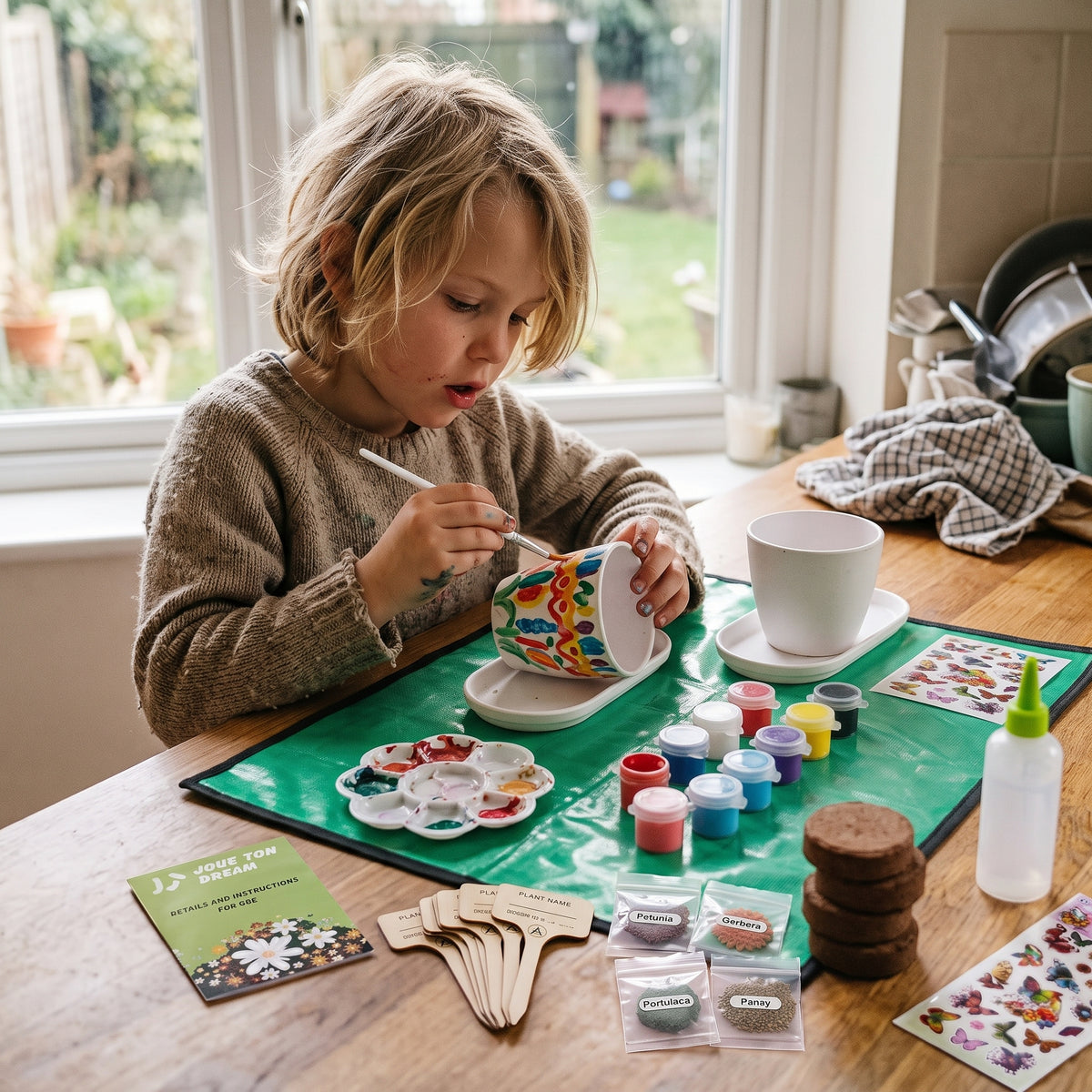 Paint, Plant & Grow Gardening Kit for Kids (Everything included)