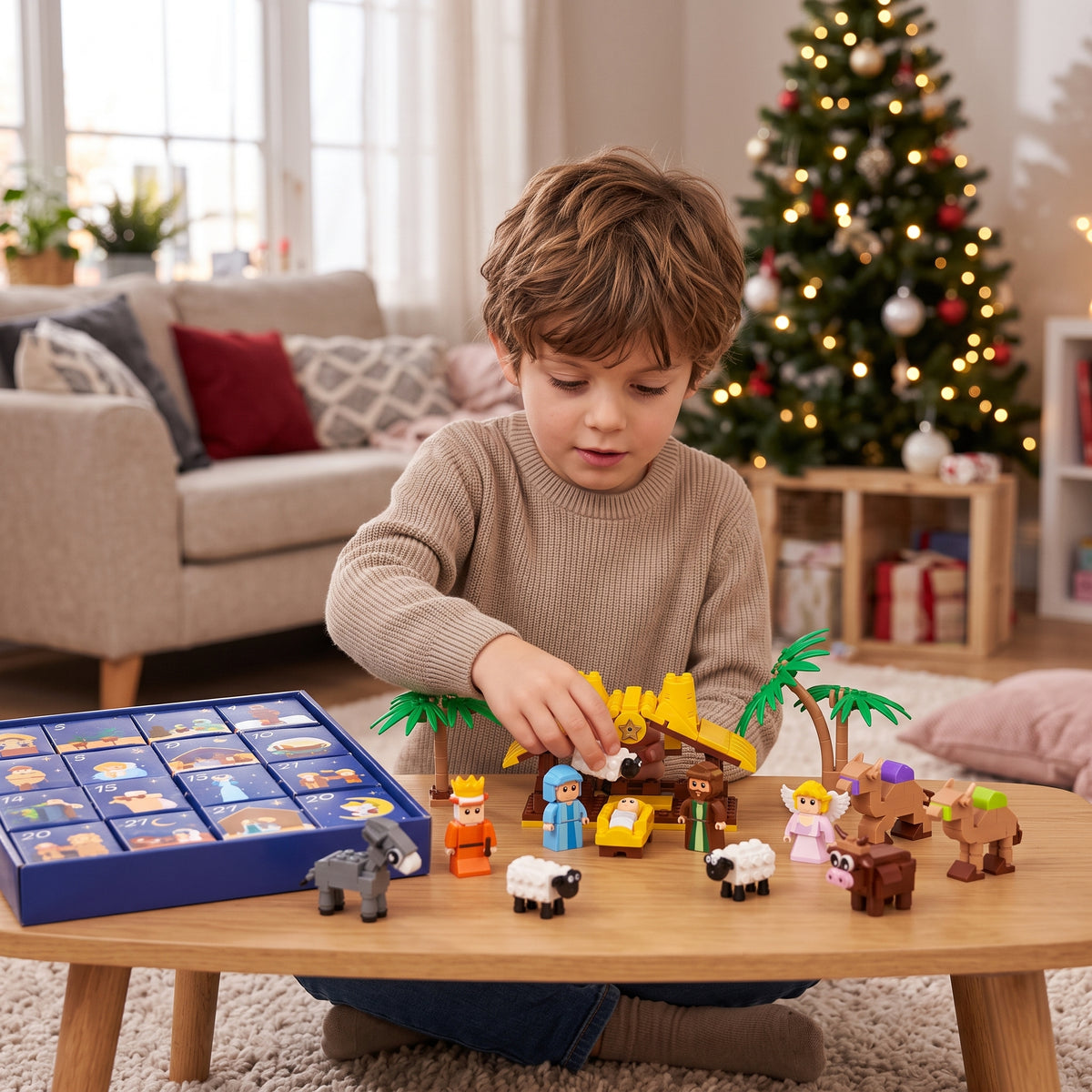 Christmas Nativity Building Blocks Advent Calendar for Kids