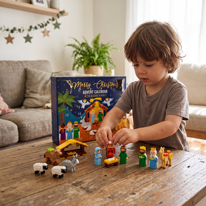 Christmas Nativity Building Blocks Advent Calendar for Kids