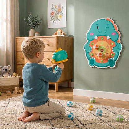 Dinosaur Sticky Ball Launcher & Target Shooting Game for Kids