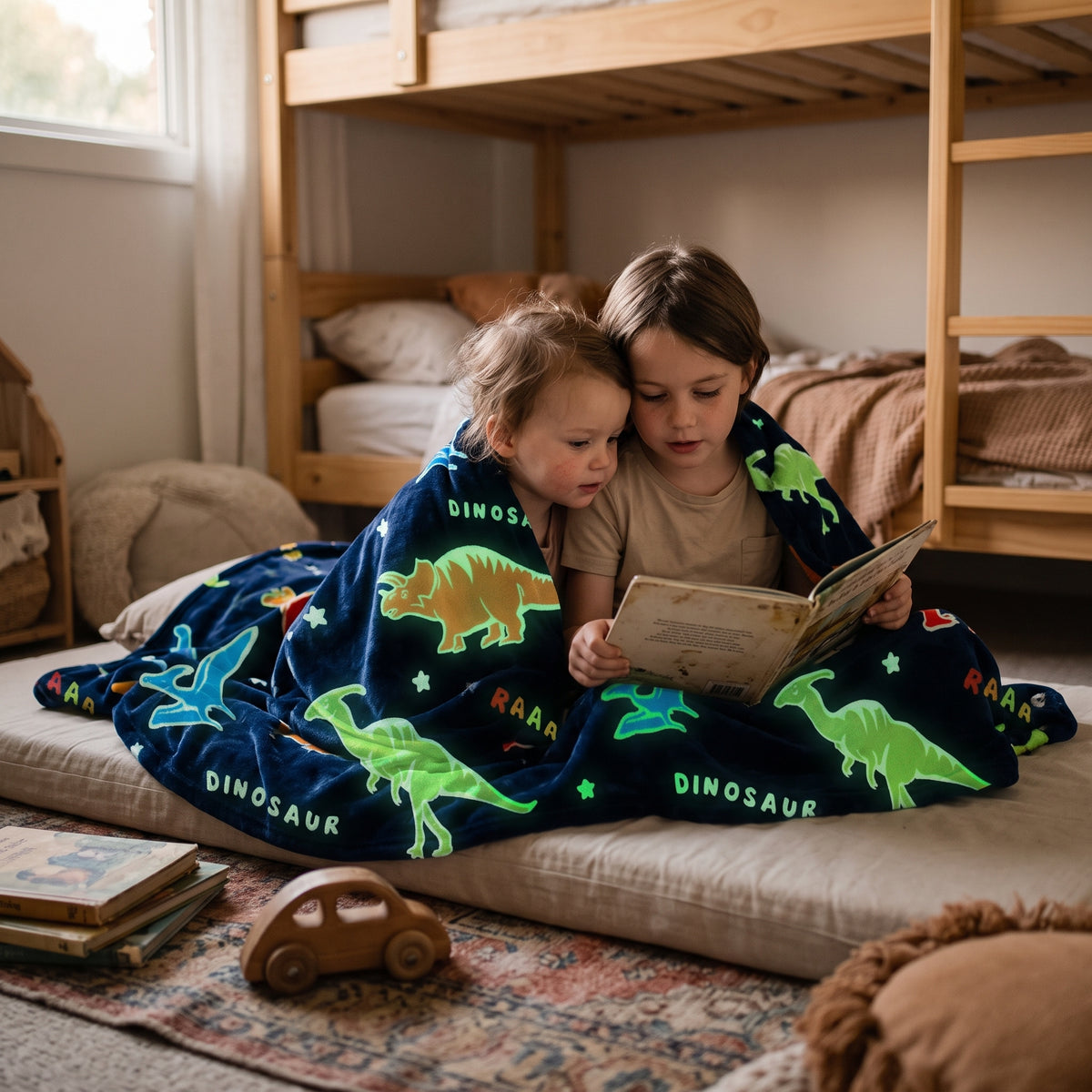 Glow in the Dark Dinosaur Blanket for Kids
