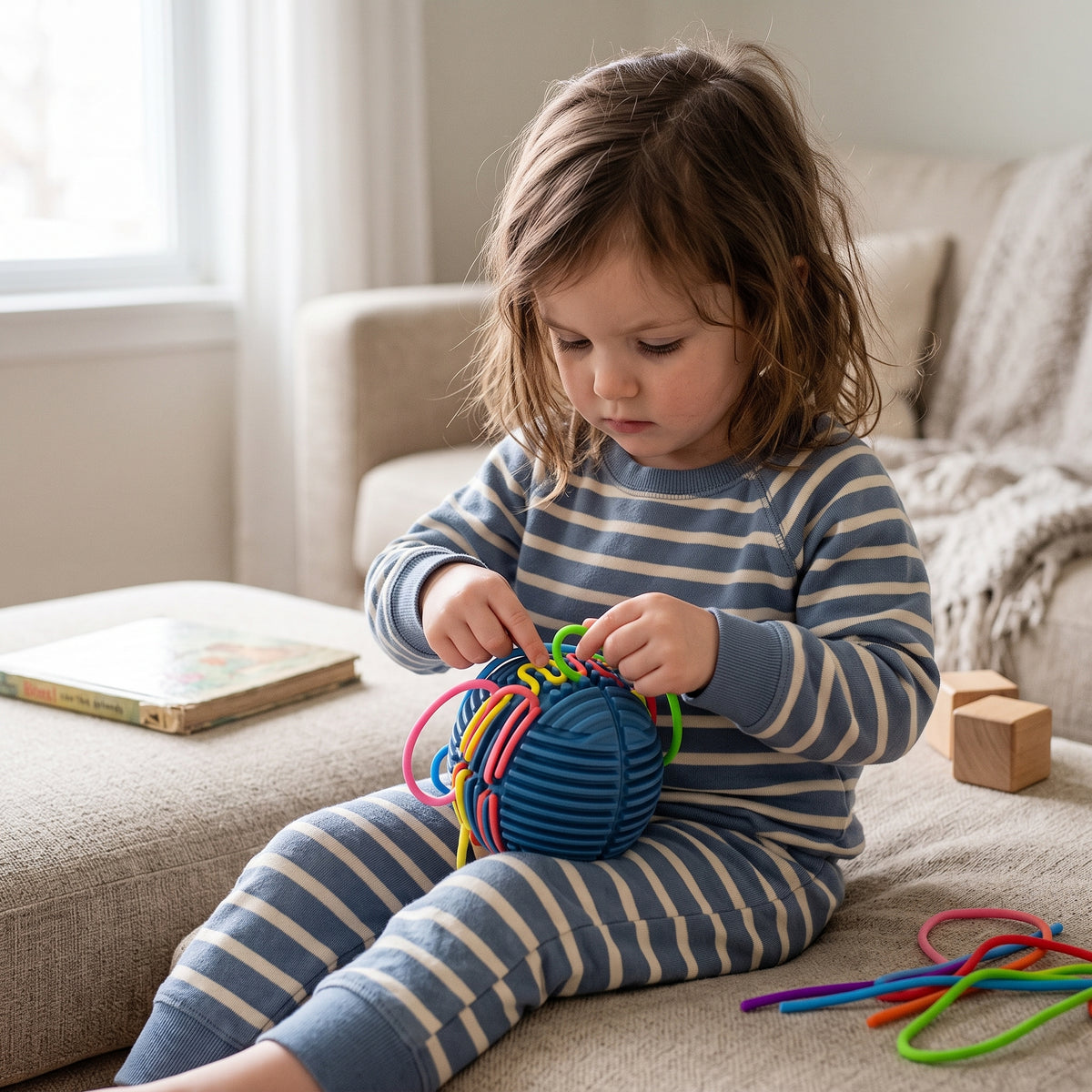 3D Sensory Activity Ball with 24 Colourful Strings