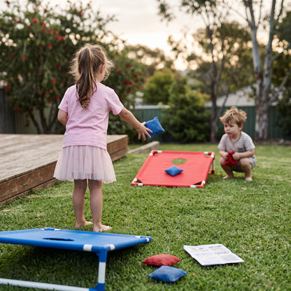 2-in-1 Cornhole & Bean Bag Toss Game for Kids
