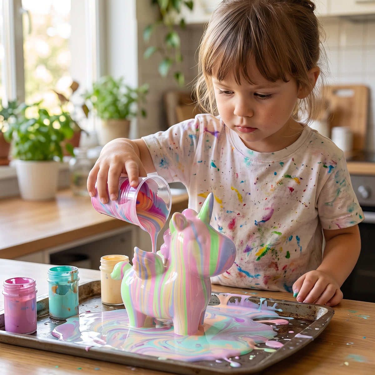 Unicorn Paint Pouring Art Kit for Kids