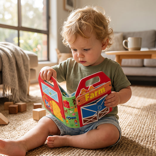 Montessori Farm Busy Book with Finger Puppets
