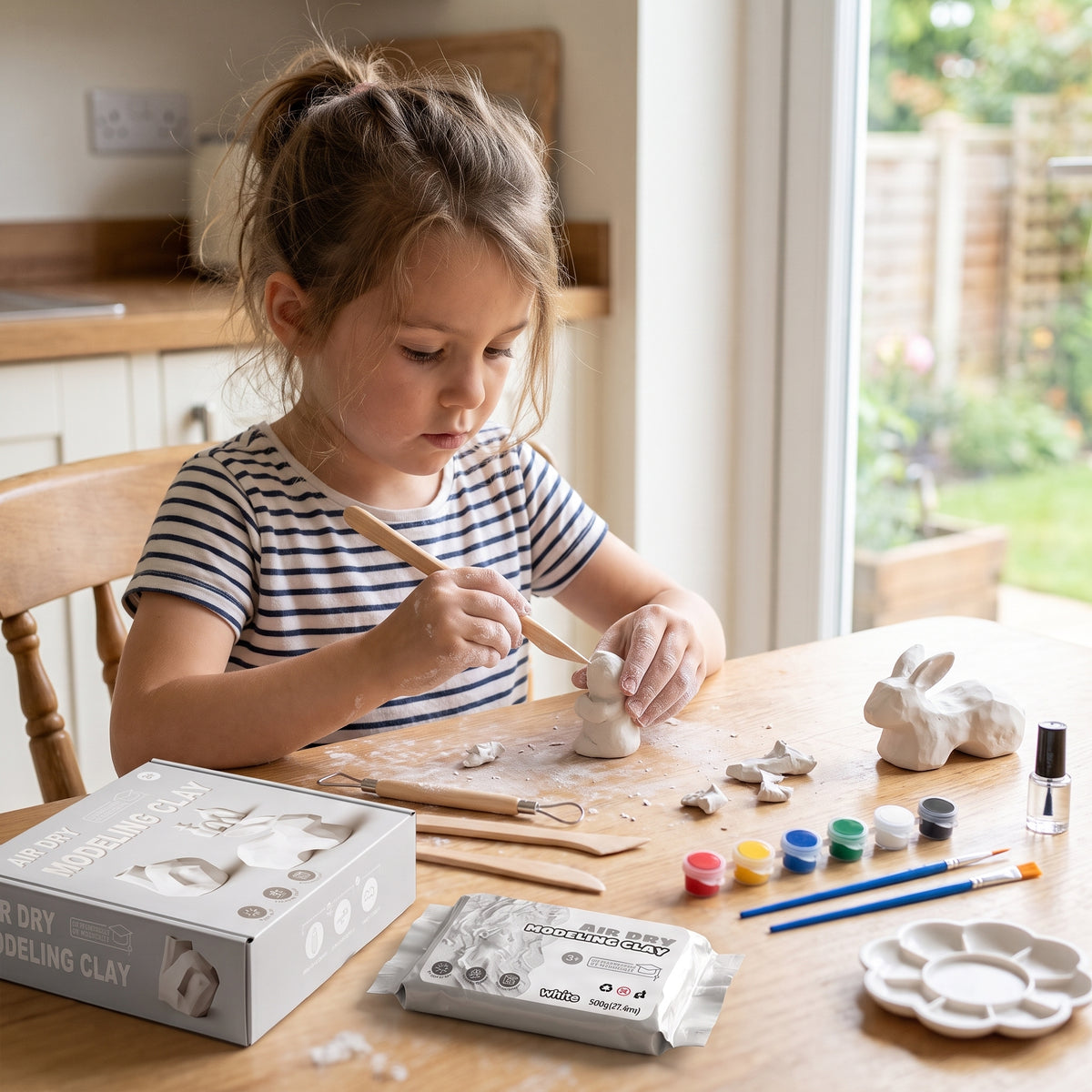 Kids Air Dry Clay Kit – 6 Colours with Sculpting Tools