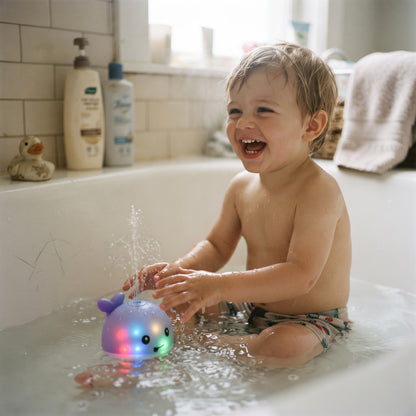 Light-Up Whale Bath Toy with Automatic Water Spray for Babies