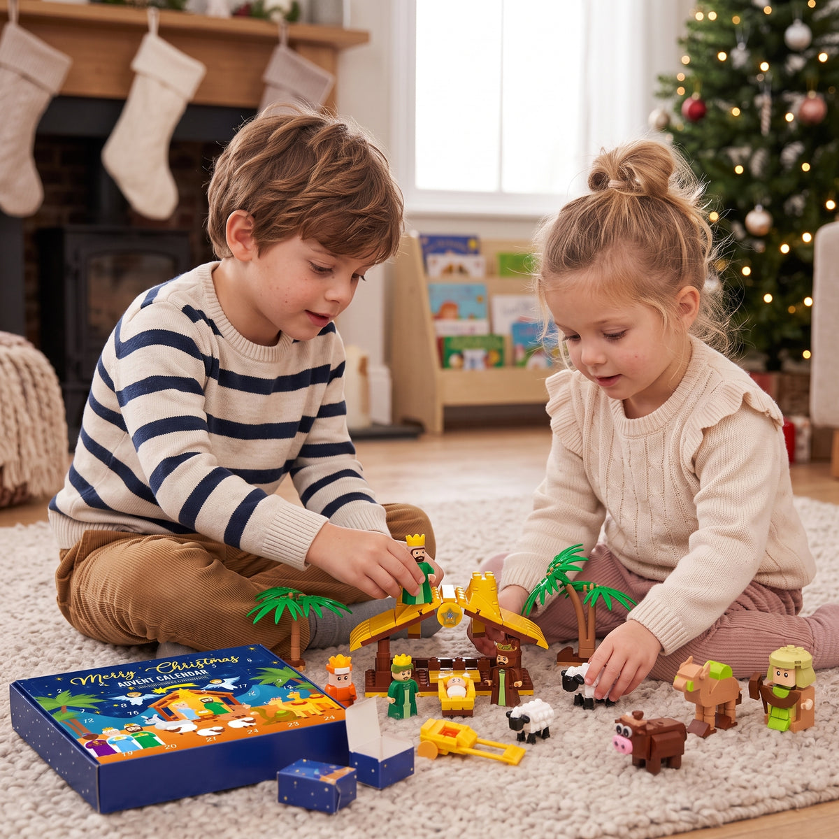 Christmas Nativity Building Blocks Advent Calendar for Kids