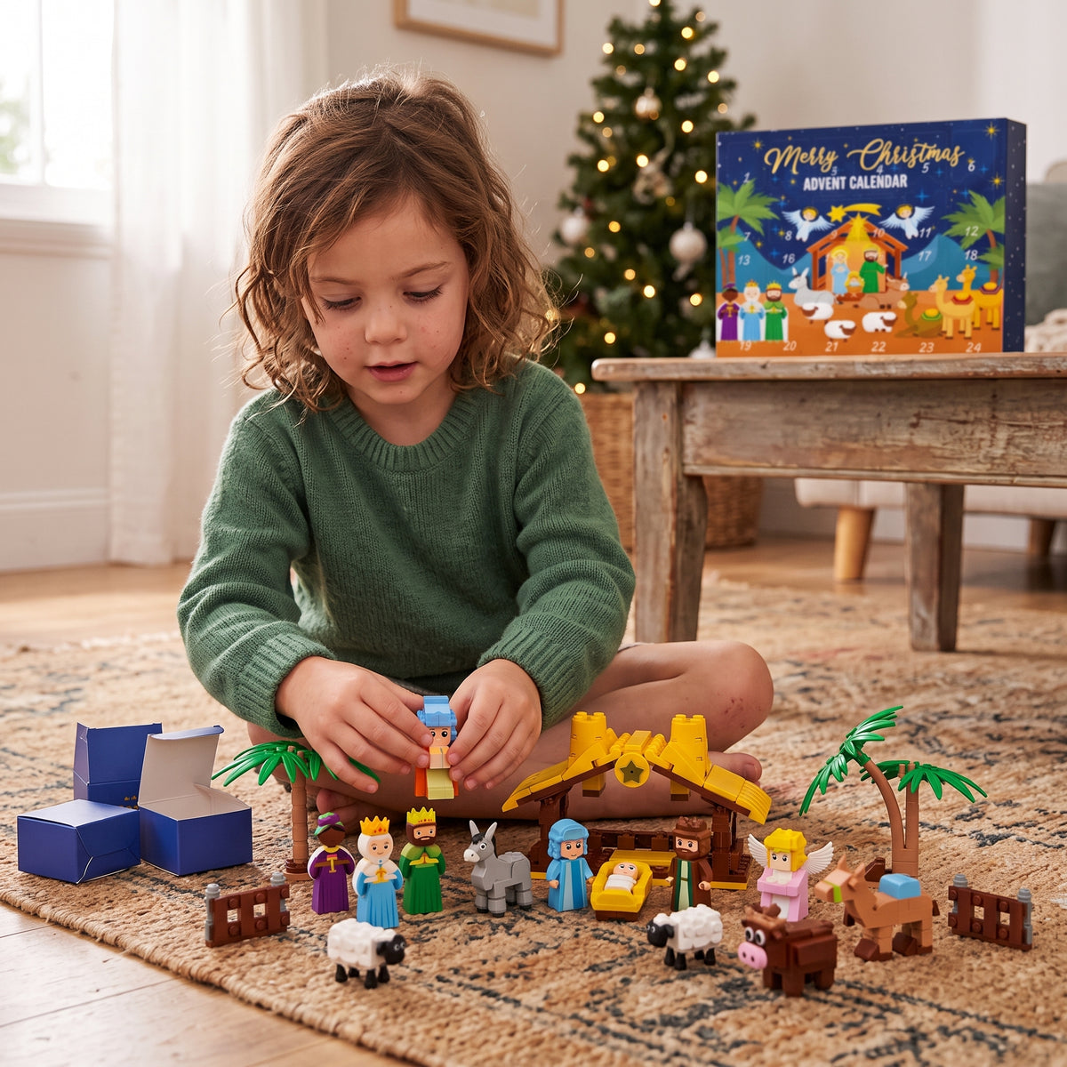 Christmas Nativity Building Blocks Advent Calendar for Kids