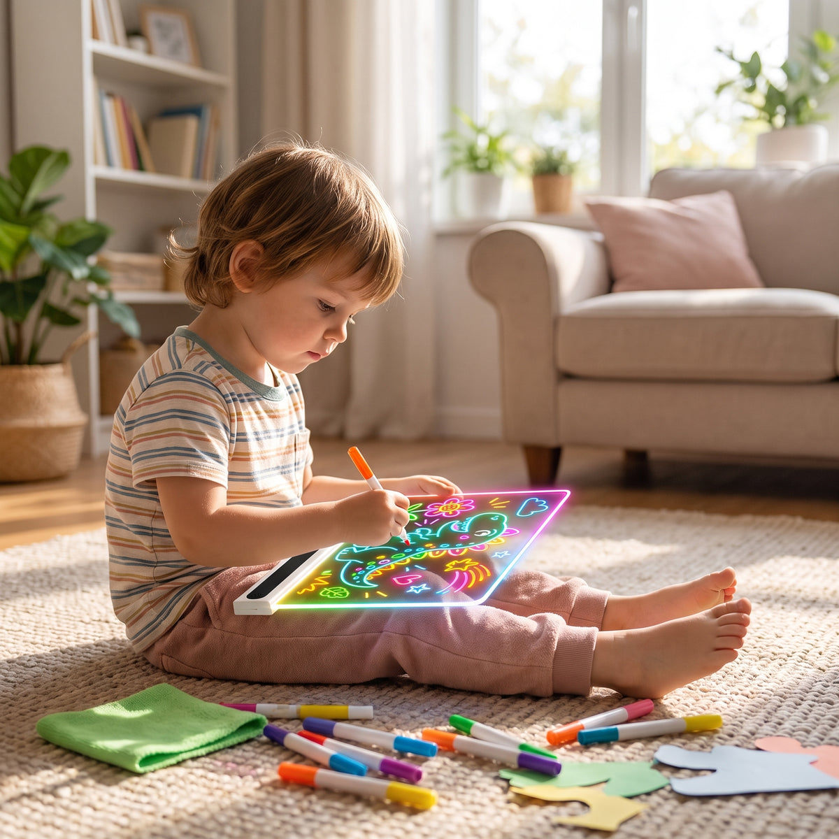 Kids LED Drawing Board with Colour Changing Light
