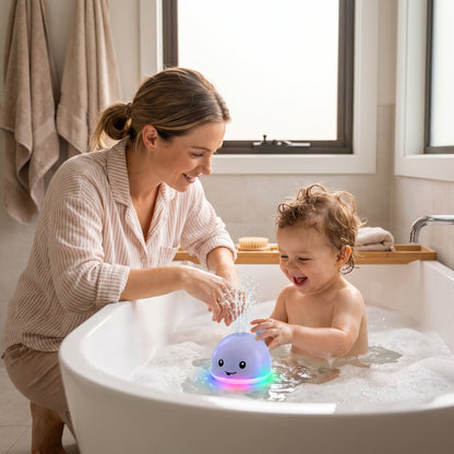 Light-Up Whale Bath Toy with Automatic Water Spray for Babies