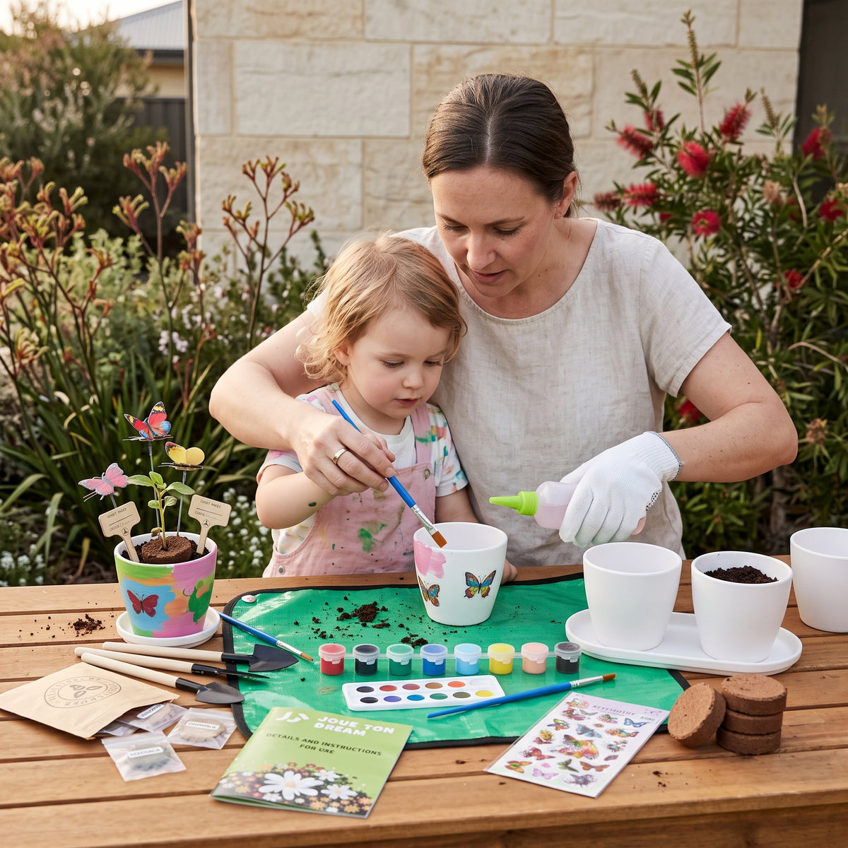 Paint, Plant & Grow Gardening Kit for Kids (Everything included)