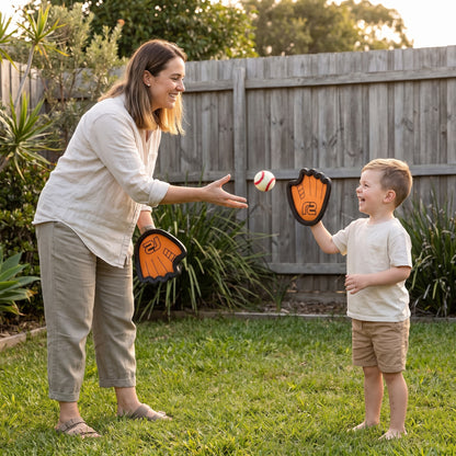 Baseball Toss & Catch Game Set for Kids – Sticky Ball & Paddle