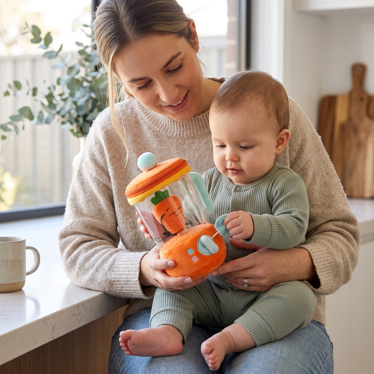 Interactive Pull-String Vegetable Blender Plush Toy