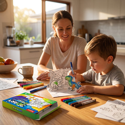 3D Pop-Up Colouring Book for Kids with Watercolour Pens