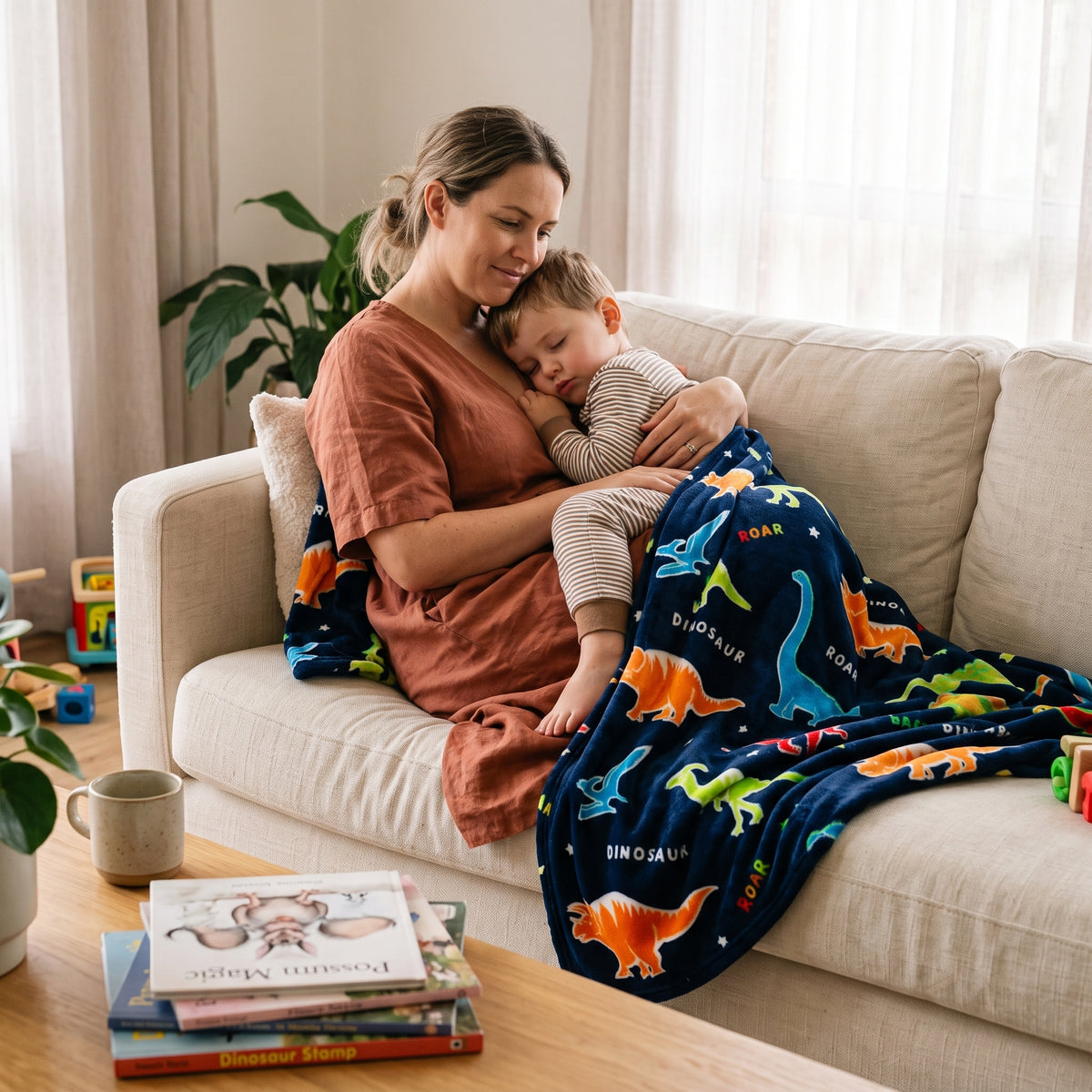 Glow in the Dark Dinosaur Blanket for Kids