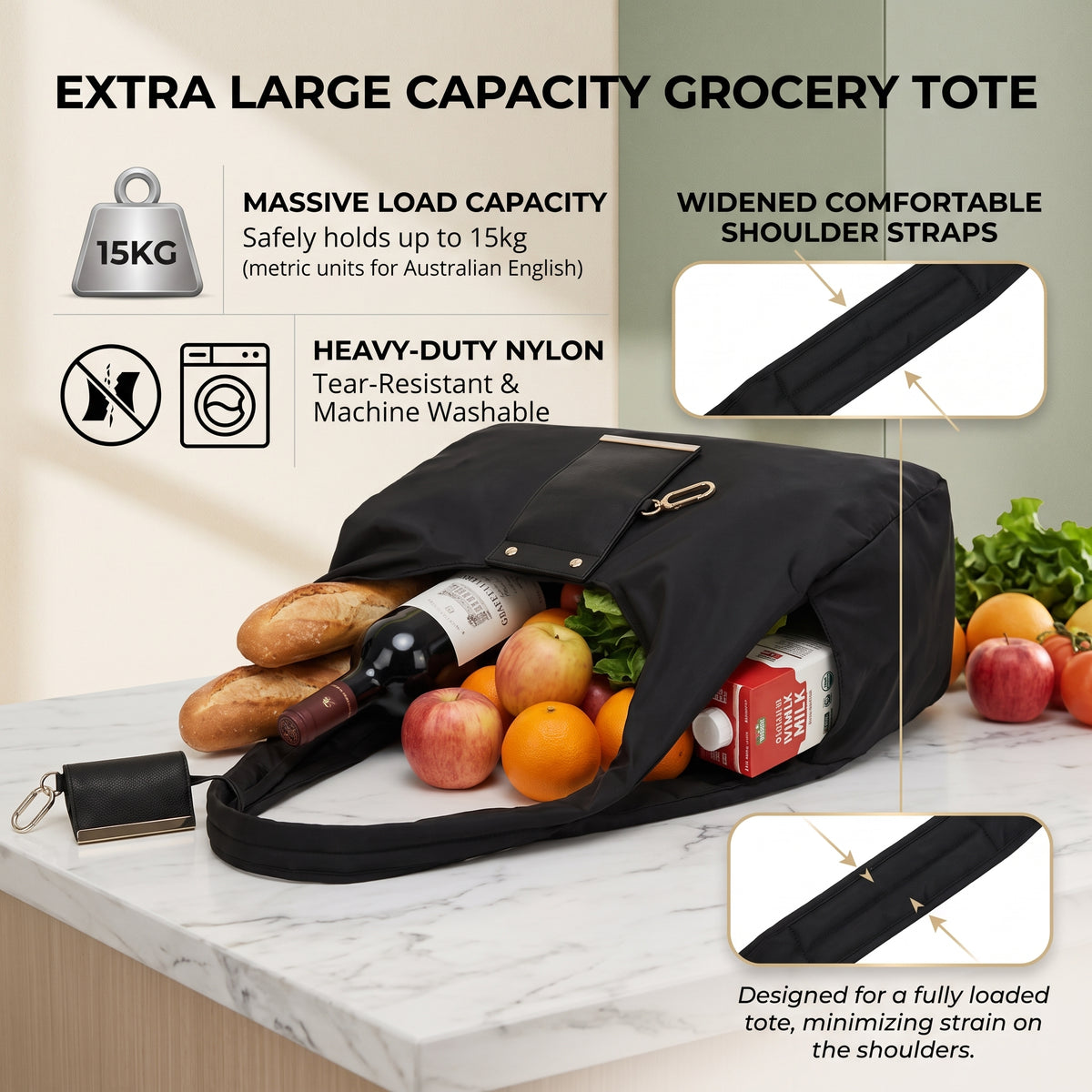 Foldable Keychain Shopping Tote Bag