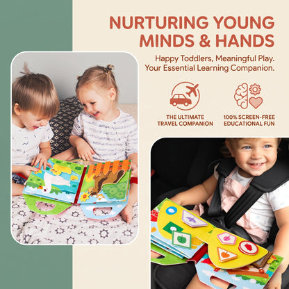 Montessori Farm Busy Book with Finger Puppets