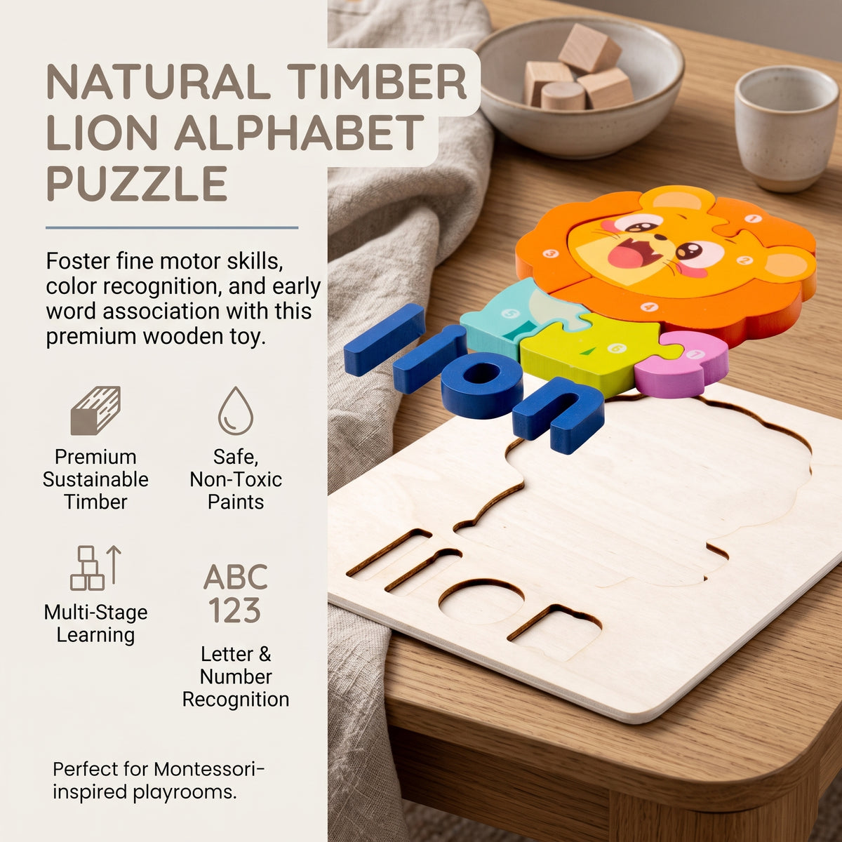 3D Animal Alphabet Puzzle for Kids