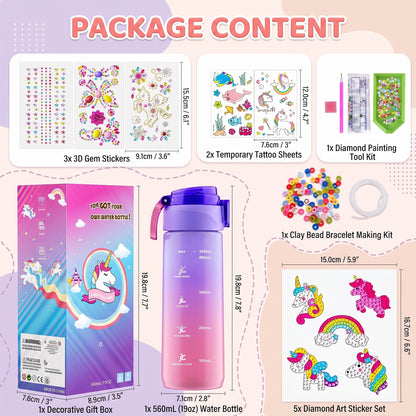 DIY Unicorn Water Bottle Decorating Kit for Kids