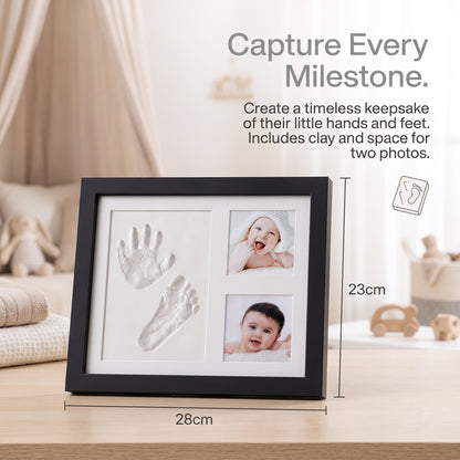 Baby Handprint & Footprint Keepsake Frame with Photo Display