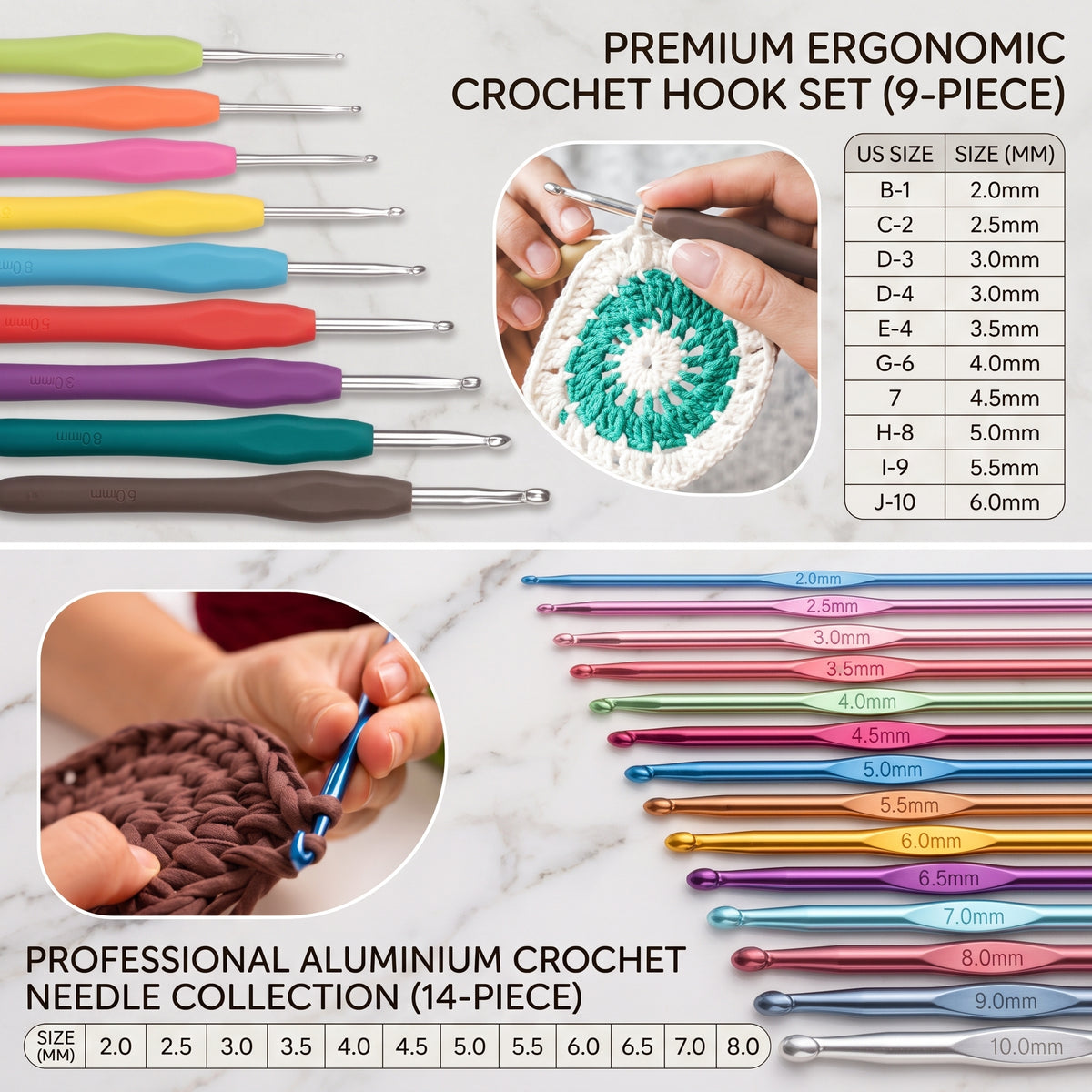 Beginner Crochet Bag with Yarn, Crochet Hooks & Accessories