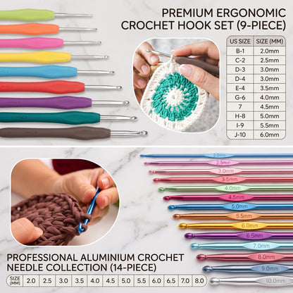 Beginner Crochet Bag with Yarn, Crochet Hooks & Accessories