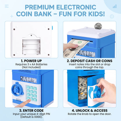 Kids Electronic Password Piggy Bank – Mini ATM Money Saving Box