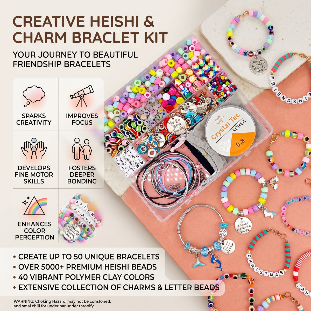 3400-Piece DIY Bracelet Making Kit for Kids