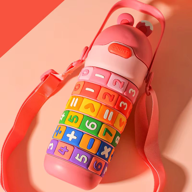 Kids Fun Learning Water Bottle Stainless Steel