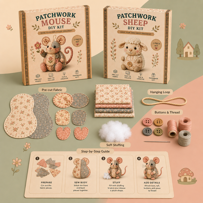 DIY Patchwork Animal Sewing Kit