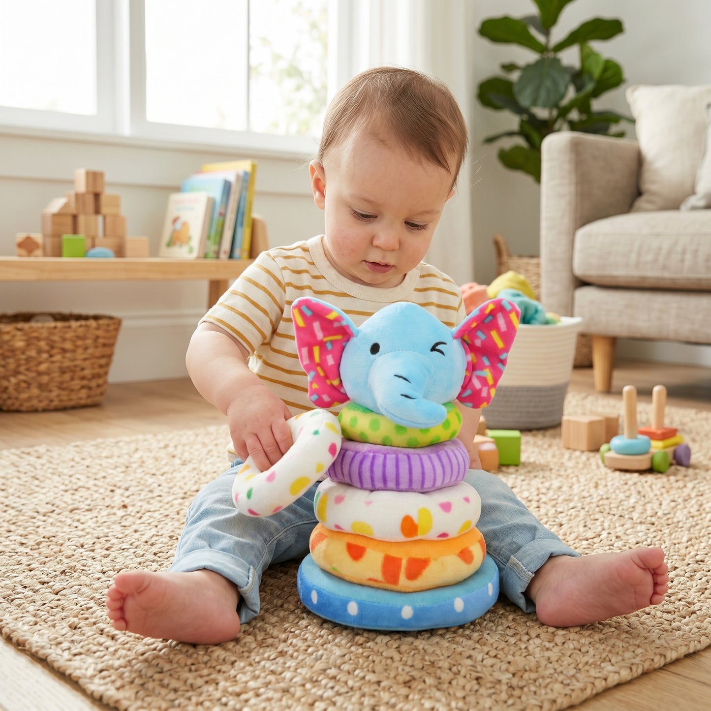 Rainbow Stacking Plush Toy