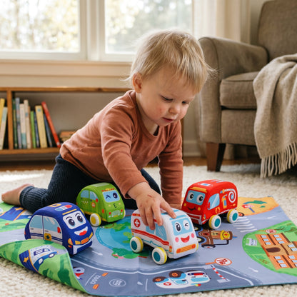 Pull Back Vehicle Plush Toy