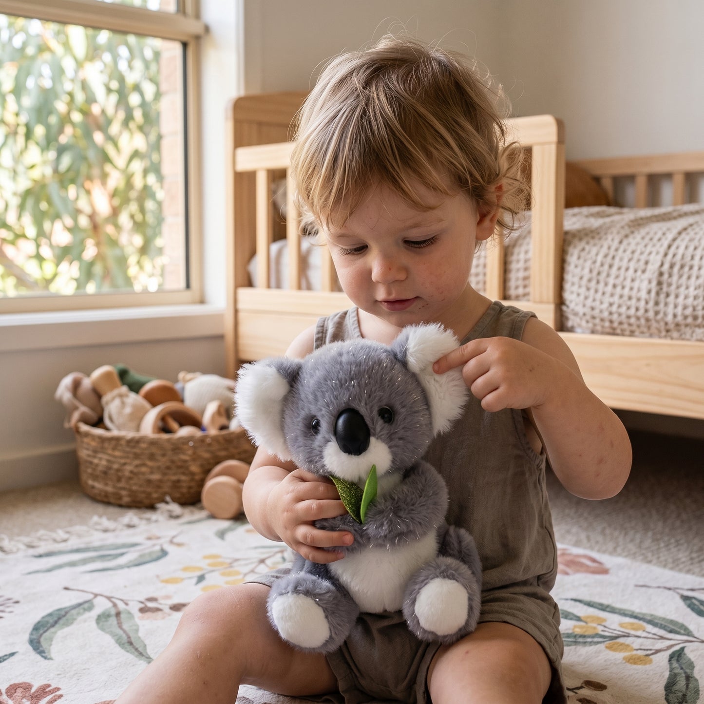 Koala Plush Toy with Leaf