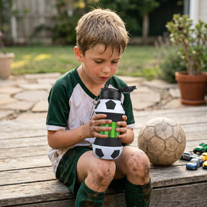 Foldable Silicone Soccer Water Bottle