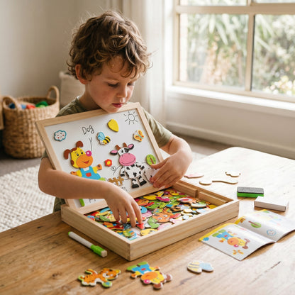 Montessori 2-in-1 Magnetic Drawing Board for Kids