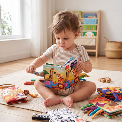 3D Animal Tails Sensory Cloth Book