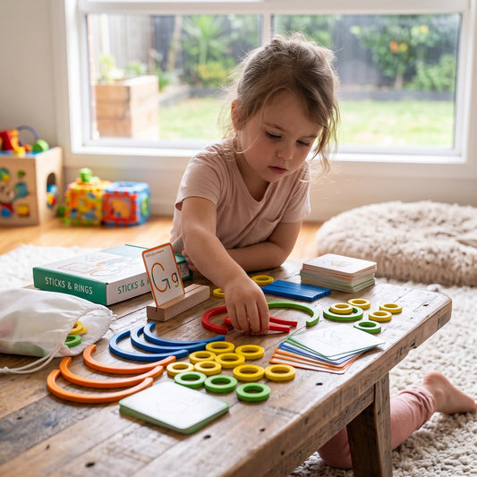 Montessori Sticks and Rings Creative Learning Set