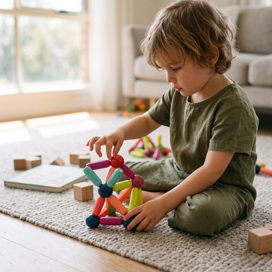 Magnetic Building Sticks & Balls Set for Kids