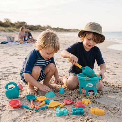 18 Piece Kids Beach Toy Set with Bucket & Sand Tools